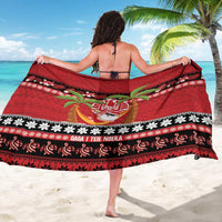 French Polynesia Christmas Sarong Tiare Chilling Santa Oaoa I teie Noera - Polynesian Pride