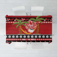 French Polynesia Christmas Tablecloth Tiare Chilling Santa Oaoa I teie Noera - Polynesian Pride