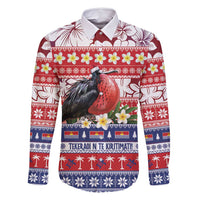 Kiribati Christmas Family Matching Off Shoulder Maxi Dress and Hawaiian Shirt Frigatebird Santa Tekeraoi n te Kiritimati - Polynesian Pride