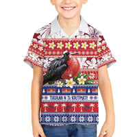 Kiribati Christmas Hawaiian Shirt Frigatebird Santa Tekeraoi n te Kiritimati - Polynesian Pride