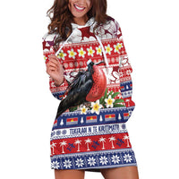 Kiribati Christmas Hoodie Dress Frigatebird Santa Tekeraoi n te Kiritimati - Polynesian Pride
