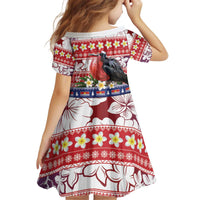 Kiribati Christmas Kid Short Sleeve Dress Frigatebird Santa Tekeraoi n te Kiritimati - Polynesian Pride