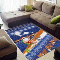 Marshall Islands Christmas Area Rug Beachy Santa Monono ilo raaneoan Nejin - Polynesian Pride