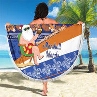 Marshall Islands Christmas Beach Blanket Beachy Santa Monono ilo raaneoan Nejin - Polynesian Pride