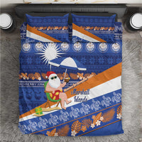 Marshall Islands Christmas Bedding Set Beachy Santa Monono ilo raaneoan Nejin - Polynesian Pride