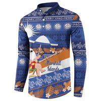 Marshall Islands Christmas Button Sweatshirt Beachy Santa Monono ilo raaneoan Nejin - Polynesian Pride