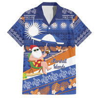 Marshall Islands Christmas Family Matching Off Shoulder Maxi Dress and Hawaiian Shirt Beachy Santa Monono ilo raaneoan Nejin - Polynesian Pride