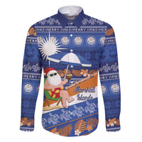 Marshall Islands Christmas Family Matching Off Shoulder Maxi Dress and Hawaiian Shirt Beachy Santa Monono ilo raaneoan Nejin - Polynesian Pride