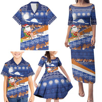 Marshall Islands Christmas Family Matching Puletasi and Hawaiian Shirt Beachy Santa Monono ilo raaneoan Nejin - Polynesian Pride