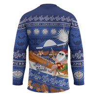 Marshall Islands Christmas Hockey Jersey Beachy Santa Monono ilo raaneoan Nejin - Polynesian Pride