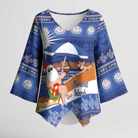 Marshall Islands Christmas Kimono Sleeve Blouse Beachy Santa Monono ilo raaneoan Nejin - Polynesian Pride