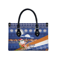 Marshall Islands Christmas Leather Bag Beachy Santa Monono ilo raaneoan Nejin - Polynesian Pride