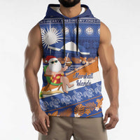 Marshall Islands Christmas Sleeveless Hoodie Beachy Santa Monono ilo raaneoan Nejin - Polynesian Pride