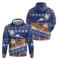 Marshall Islands Christmas Zip Hoodie Beachy Santa Monono ilo raaneoan Nejin - Polynesian Pride