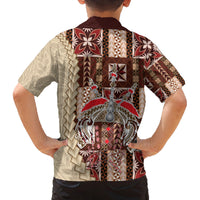 Samoa Tapau Family Matching Off Shoulder Maxi Dress and Hawaiian Shirt Samoan Siapo Pattern LT14 - Polynesian Pride