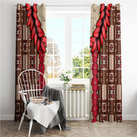 Samoa Siapo Window Curtain Tapa Pattern Mix Ula Fala Hibiscus LT14 - Polynesian Pride