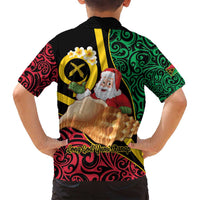 Vanuatu Christmas Family Matching Off Shoulder Maxi Dress and Hawaiian Shirt Vanuatuan Conch Shell - Meri Krismas!