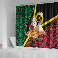 Vanuatu Christmas Shower Curtain Vanuatuan Conch Shell - Meri Krismas!