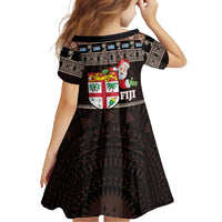 Fiji Christmas Family Matching Off Shoulder Maxi Dress and Hawaiian Shirt Fijian Masi Marau na Kerisimasi! - Brown