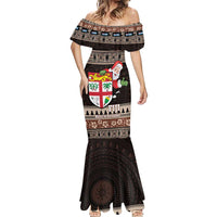 Fiji Christmas Mermaid Dress Fijian Masi Marau na Kerisimasi! - Brown