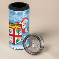 Fiji Christmas 4 in 1 Can Cooler Tumbler Fijian Masi Marau na Kerisimasi! - Blue