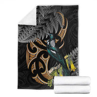 Aotearoa Kowhai Tui Bird Blanket Maori Ngaru With Silver Fern