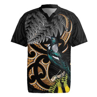 Aotearoa Kowhai Tui Bird Rugby Jersey Maori Ngaru With Silver Fern