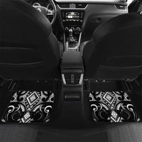 Black Ngaru Taniko With Aotearoa Maori Tattoo Car Mats