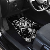 Black Ngaru Taniko With Aotearoa Maori Tattoo Car Mats