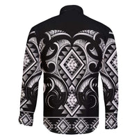 Black Ngaru Taniko With Aotearoa Maori Tattoo Family Matching Short Sleeve Bodycon Dress and Hawaiian Shirt