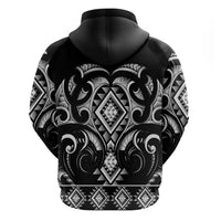 Black Ngaru Taniko With Aotearoa Maori Tattoo Hoodie