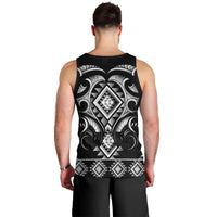 Black Ngaru Taniko With Aotearoa Maori Tattoo Men Tank Top