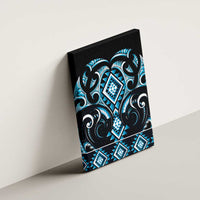 Blue Ngaru Taniko With Aotearoa Maori Tattoo Canvas Wall Art