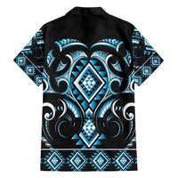 Blue Ngaru Taniko With Aotearoa Maori Tattoo Family Matching Short Sleeve Bodycon Dress and Hawaiian Shirt