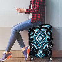 Blue Ngaru Taniko With Aotearoa Maori Tattoo Luggage Cover