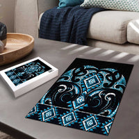 Blue Ngaru Taniko With Aotearoa Maori Tattoo Puzzle - Polynesian Pride