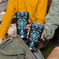 Blue Ngaru Taniko With Aotearoa Maori Tattoo Tumbler Cup