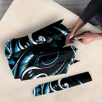 Blue Ngaru Taniko With Aotearoa Maori Tattoo Umbrella - Polynesian Pride