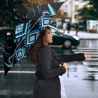 Blue Ngaru Taniko With Aotearoa Maori Tattoo Umbrella - Polynesian Pride