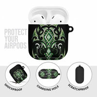 Green Ngaru Taniko With Aotearoa Maori Tattoo AirPods Case LT14 - Polynesian Pride