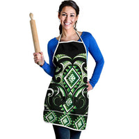 Green Ngaru Taniko With Aotearoa Maori Tattoo Apron - Polynesian Pride