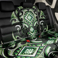 Green Ngaru Taniko With Aotearoa Maori Tattoo Back Car Seat Cover