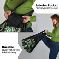 Green Ngaru Taniko With Aotearoa Maori Tattoo Grocery Bag