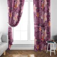 Pink Hawaii Plumeria With Tropical Flowers Motifs Window Curtain
