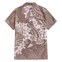 Polynesia Hammerhead Shark Tattoo With Plumeria Lei Hawaiian Shirt