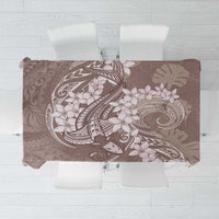 Polynesia Hammerhead Shark Tattoo With Plumeria Lei Tablecloth