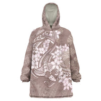 Polynesia Hammerhead Shark Tattoo With Plumeria Lei Wearable Blanket Hoodie