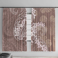 Polynesia Hammerhead Shark Tattoo With Plumeria Lei Window Curtain