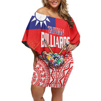 Personalised Taiwan Billiards Off Shoulder Short Dress Eight-ball Pool Polynesia Tattoo - Polynesian Pride