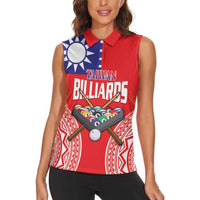 Personalised Taiwan Billiards Women Sleeveless Polo Shirt Eight-ball Pool Polynesia Tattoo - Polynesian Pride